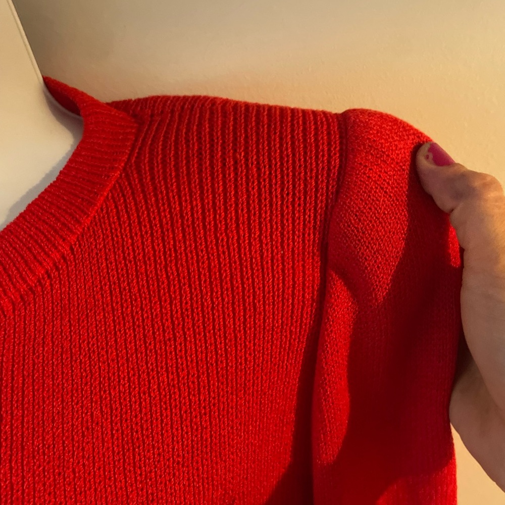 St. John for Saks Fifth Avenue Vintage Red Sweater Cardigan Medium -J - Picture 3 of 9